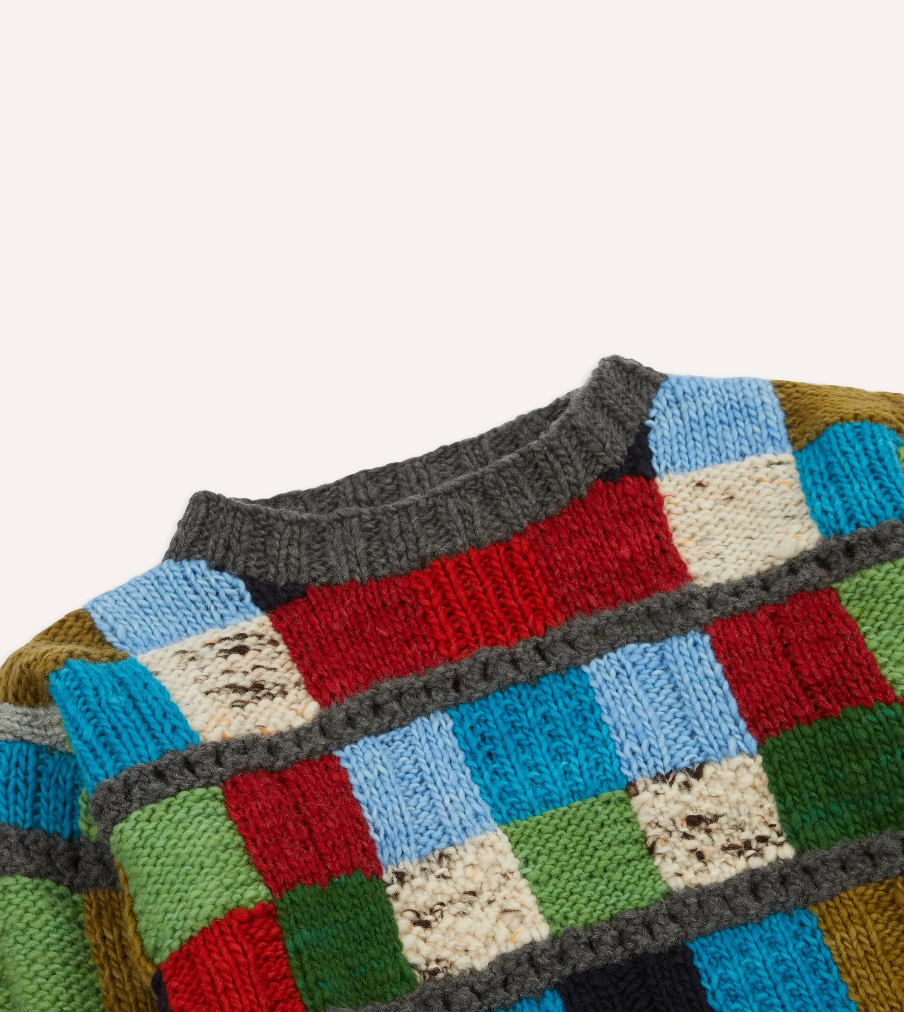 Stylish Chamula Hand-Knit Merino Wool Patchwork Jumper by Drake