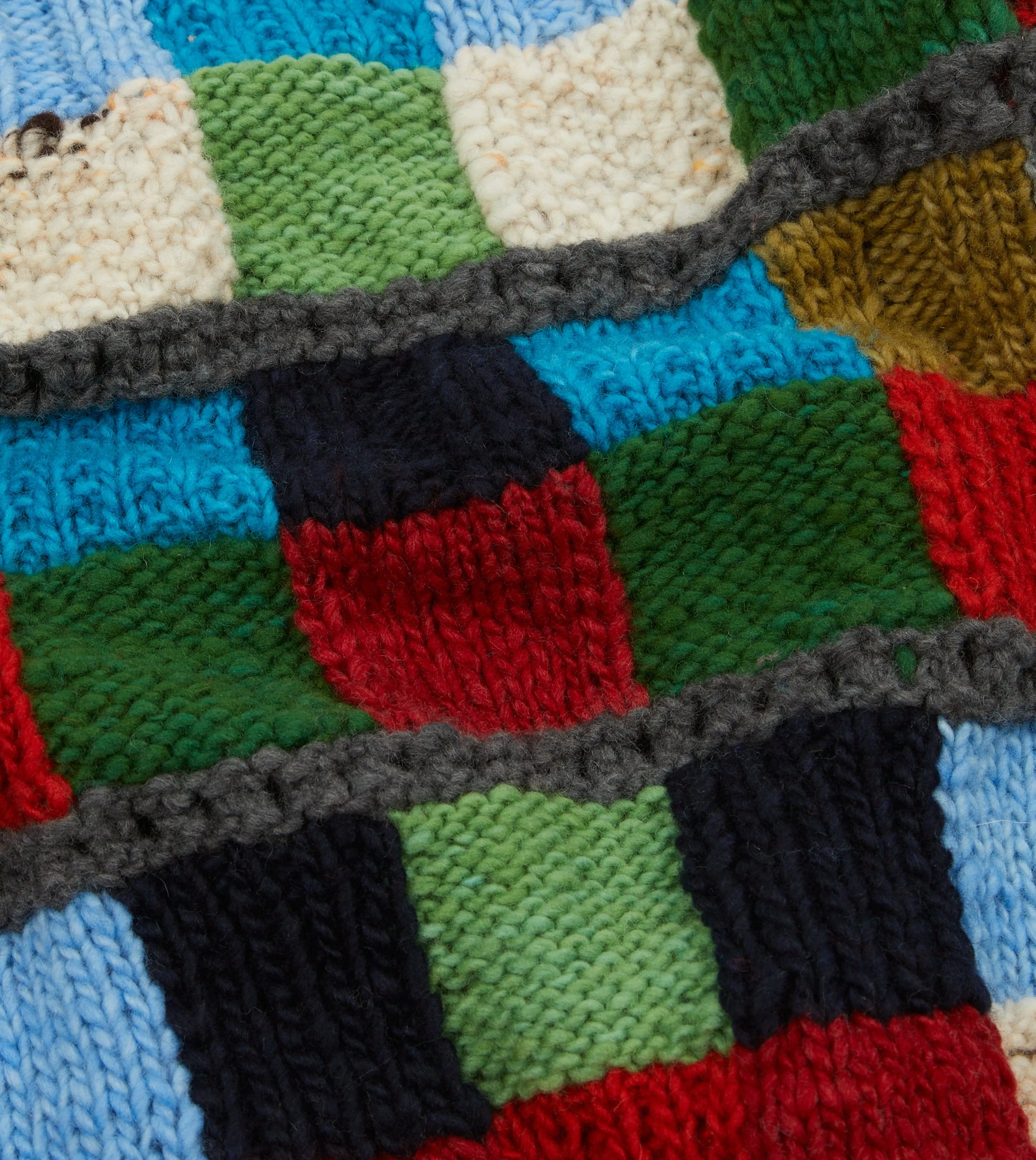 Stylish Chamula Hand-Knit Merino Wool Patchwork Jumper by Drake