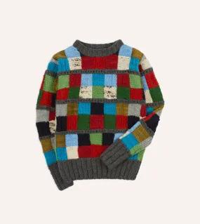 Stylish Chamula Hand-Knit Merino Wool Patchwork Jumper by Drake