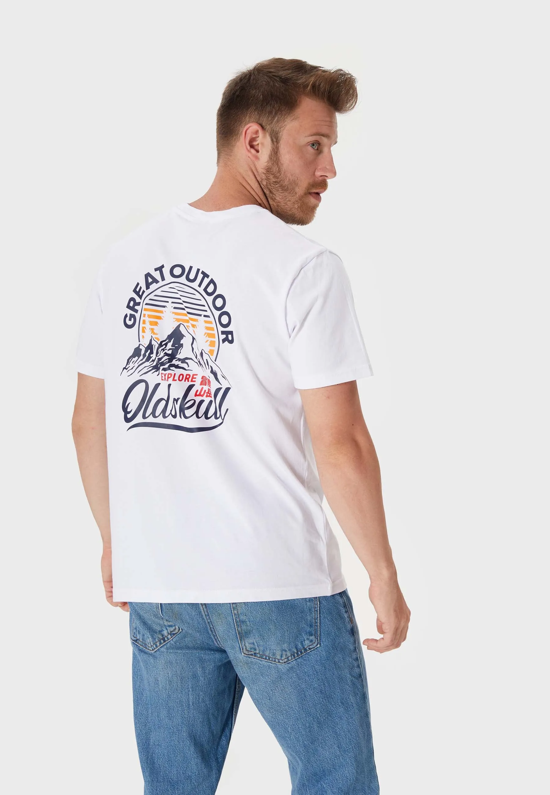 Cliff Banger Backprint T-Shirt White