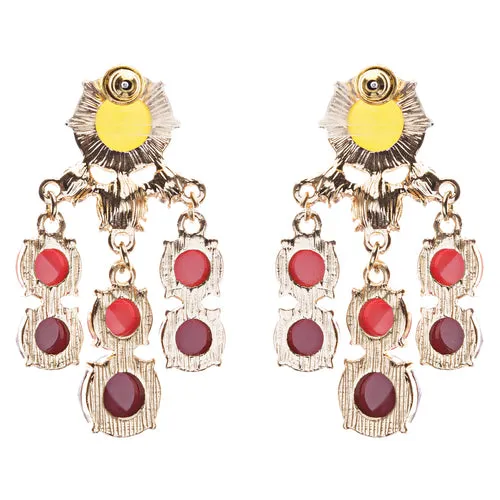 Contemporary Fashion Crystal Rhinestone Daring Design Dangle Earrings E852Yellow