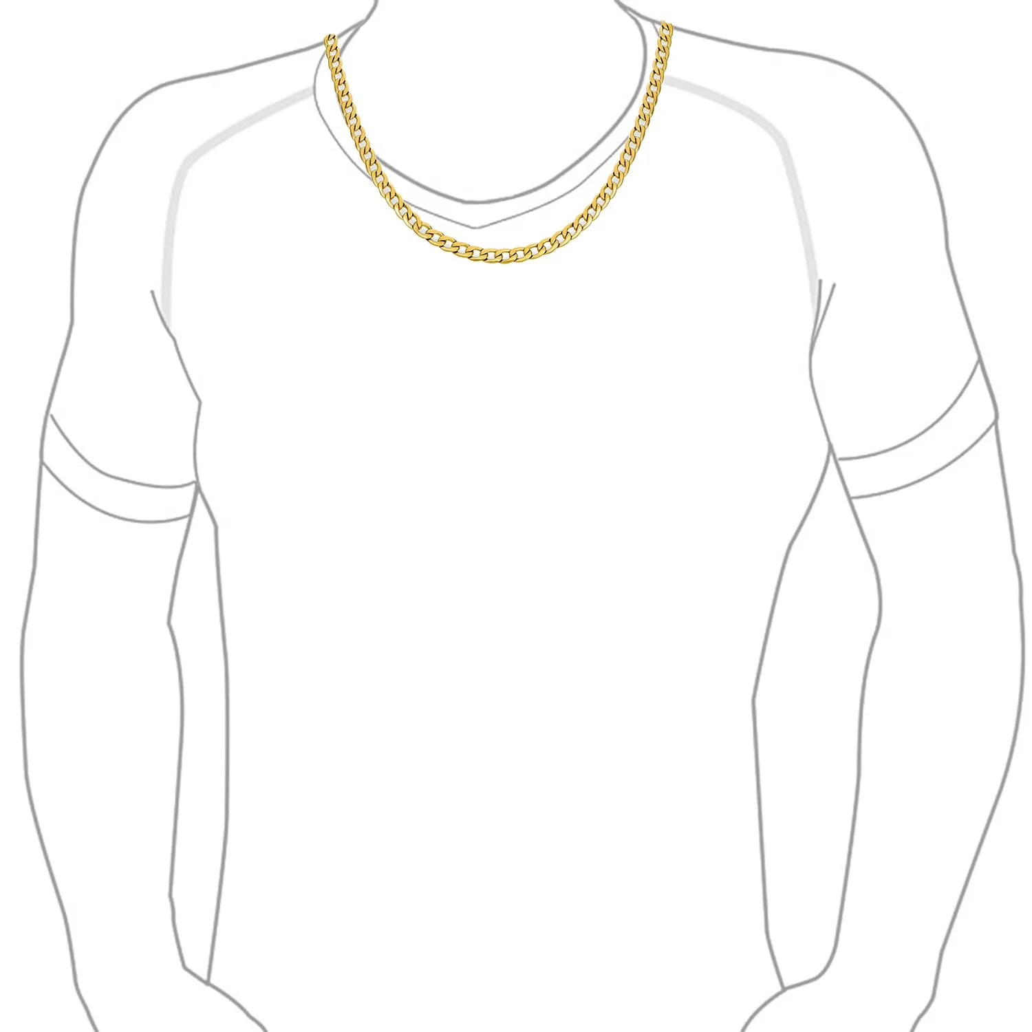 Curb Chain Necklace Mens Black IP Silver Gold Stainless Steel 18,20,24,30 Inch