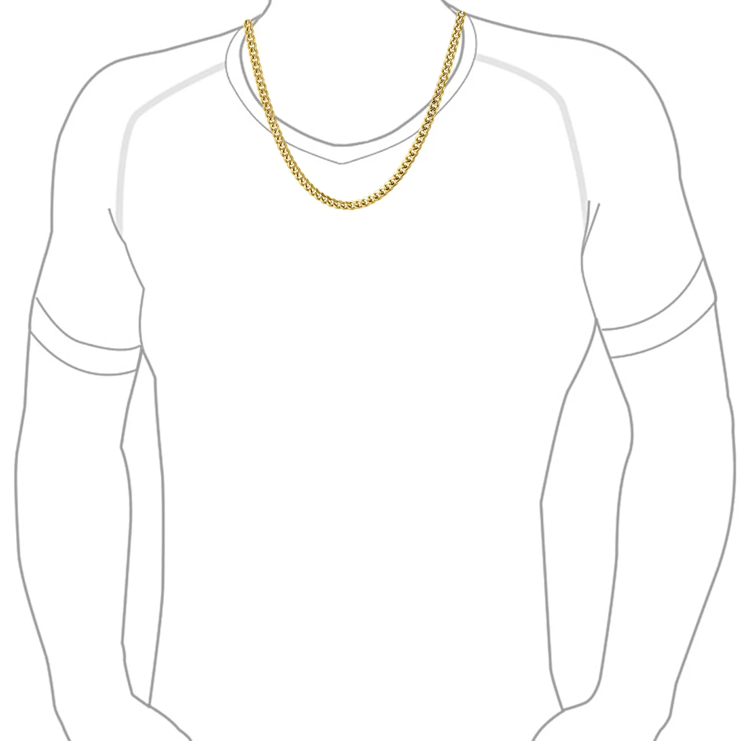 Curb Chain Necklace Mens Black IP Silver Gold Stainless Steel 18,20,24,30 Inch