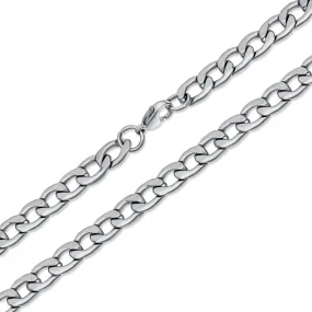 Curb Chain Necklace Mens Black IP Silver Gold Stainless Steel 18,20,24,30 Inch