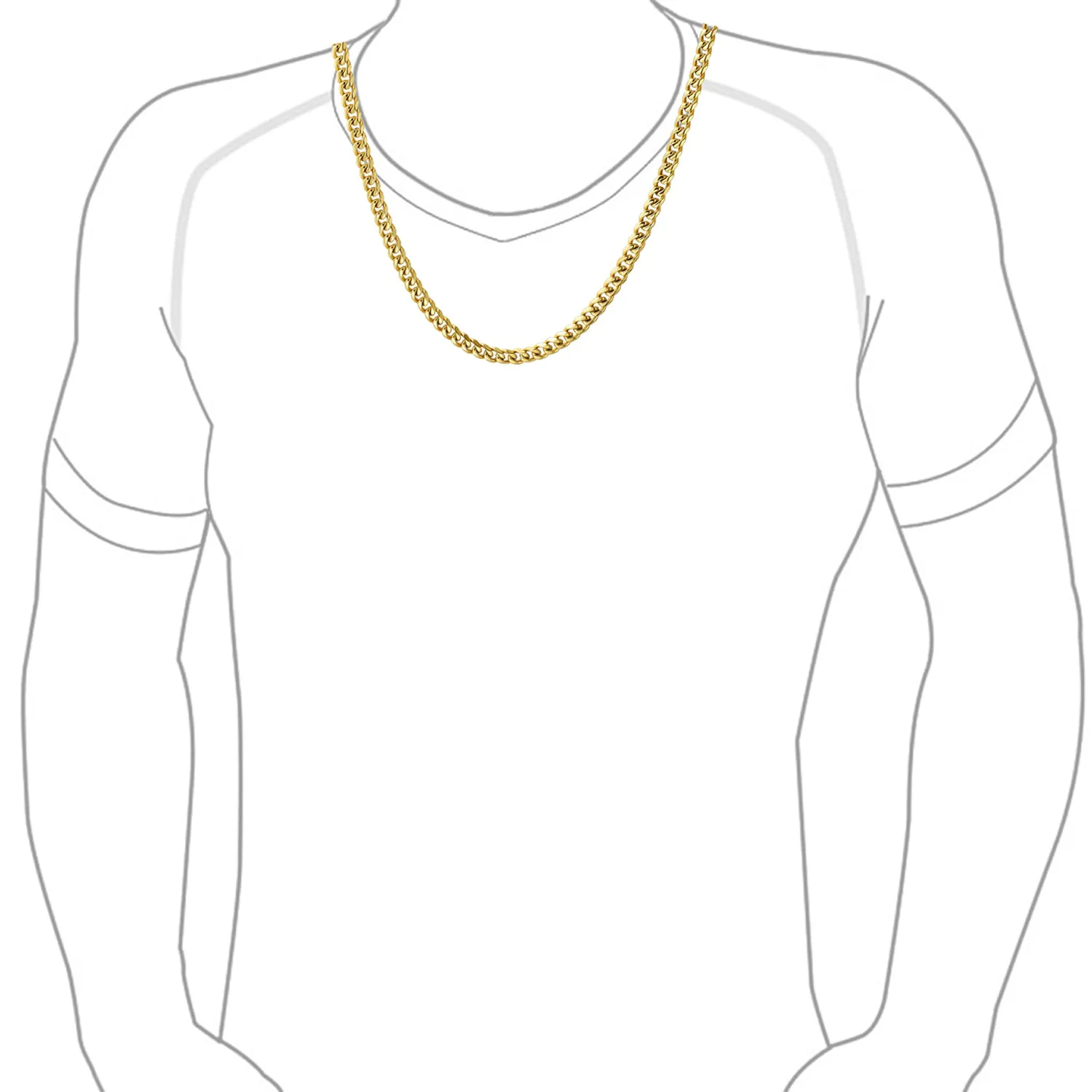Curb Chain Necklace Mens Black IP Silver Gold Stainless Steel 18,20,24,30 Inch
