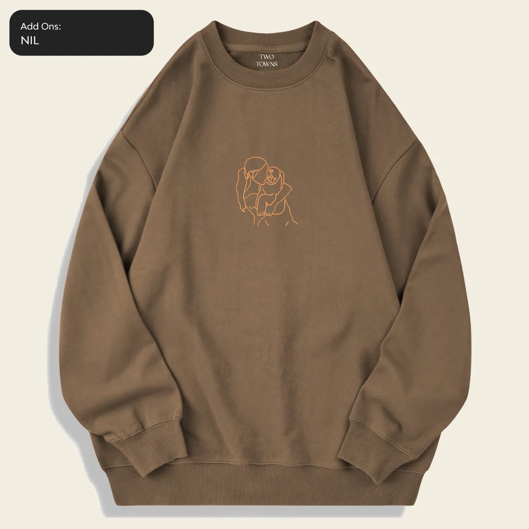 Customised Photo Outline Sweatshirt in Pebble Grey