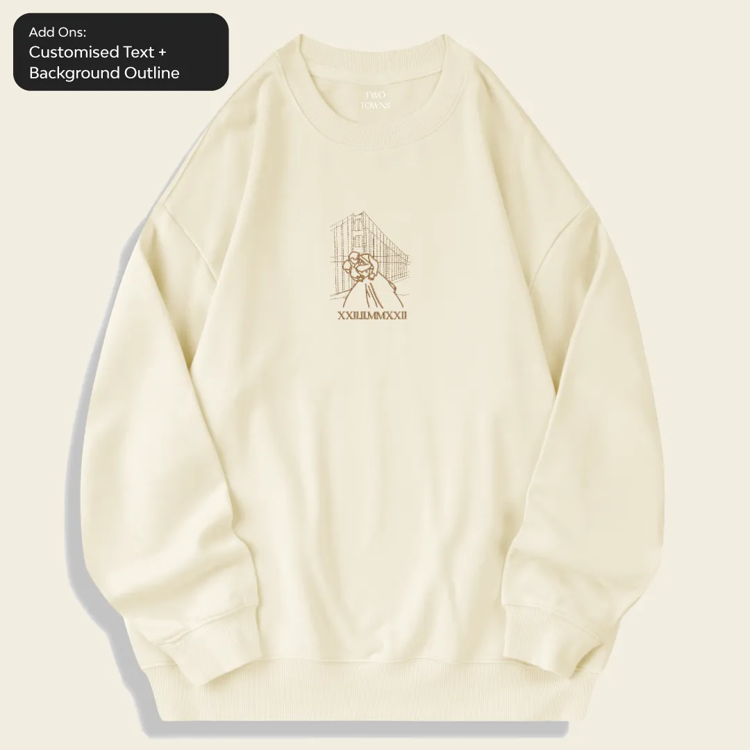 Customised Photo Outline Sweatshirt in Pebble Grey