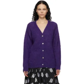 Erdem Purple Mohair Marcilly Cardigan