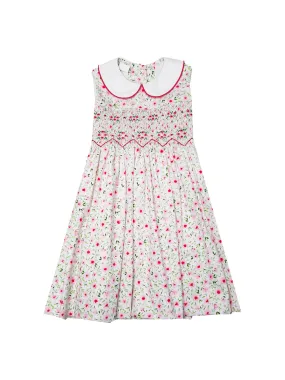 Floral Pique Girls hand smocked dresss
