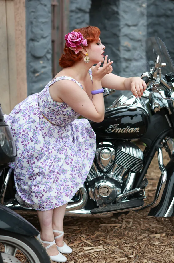Floral Print Sweetheart Neck Flared A-Line Dress with Belt