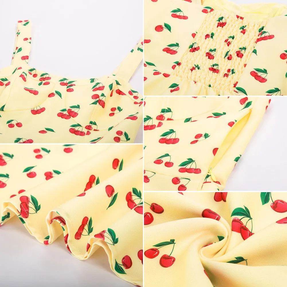 Floral Print Sweetheart Neck Flared A-Line Dress with Belt