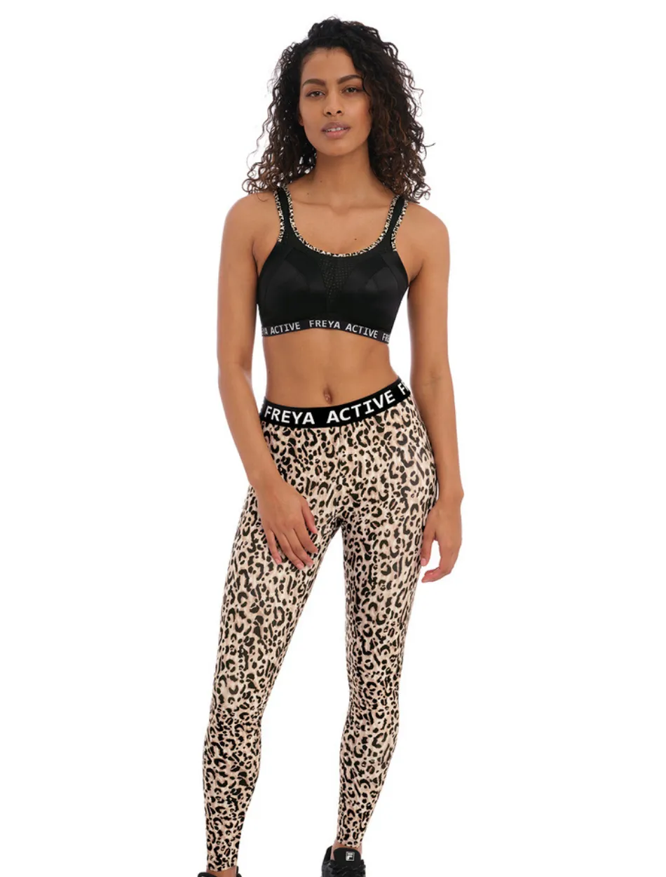 Freya Dynamic Non Wired Sports Bra, Leopard Black | Freya Sports Bras