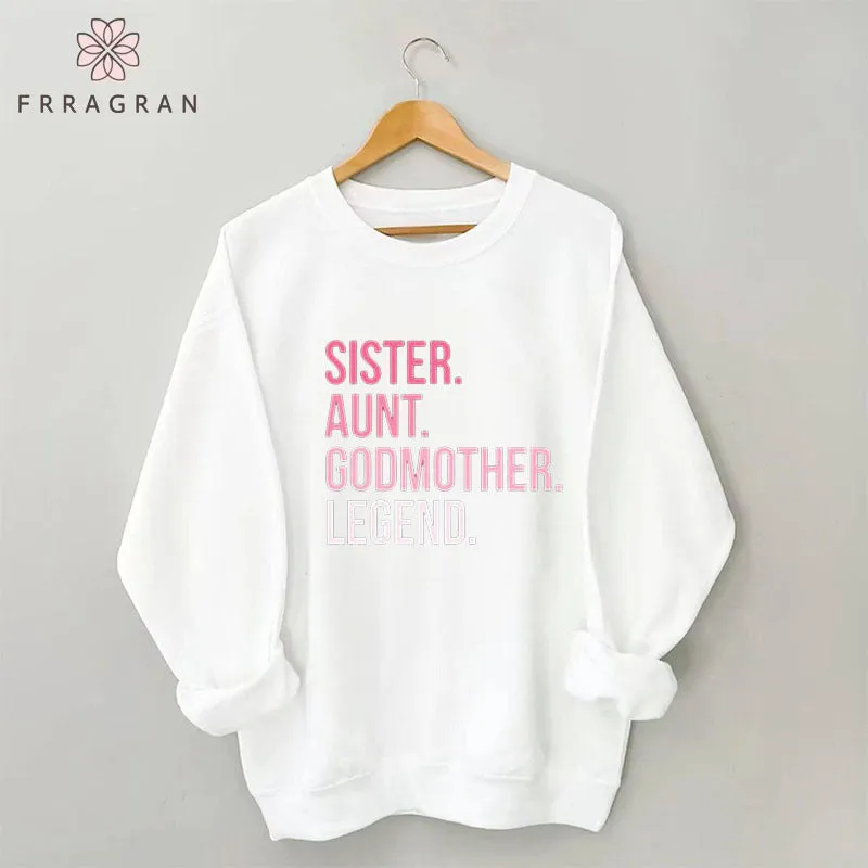 Funny Sister Letter Print Casual Sweatshirt