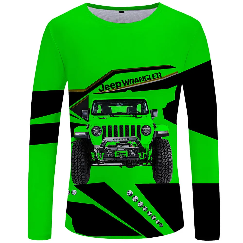 Green Jeep Wrangler - UPF 50  Long Sleeve Shirt