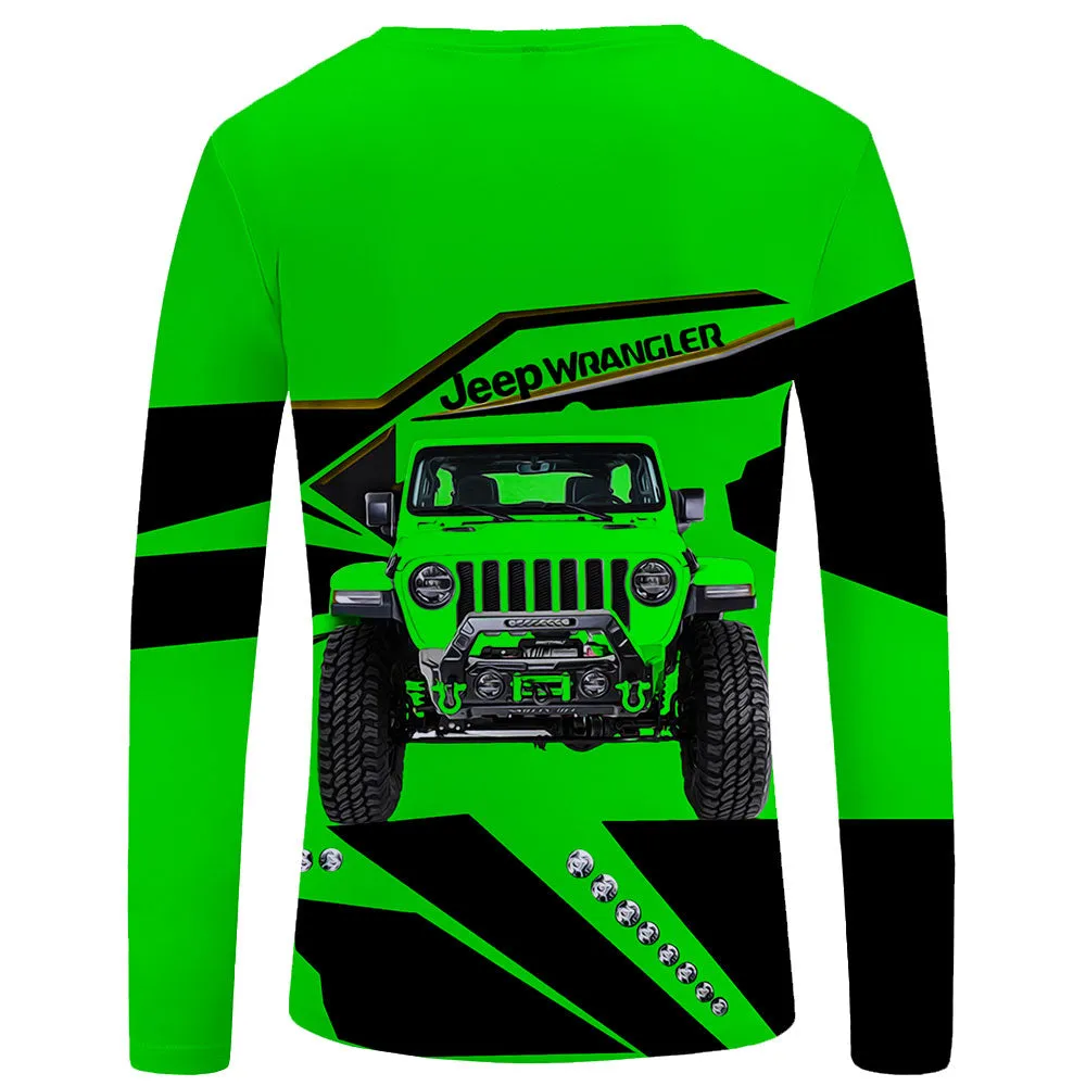 Green Jeep Wrangler - UPF 50  Long Sleeve Shirt