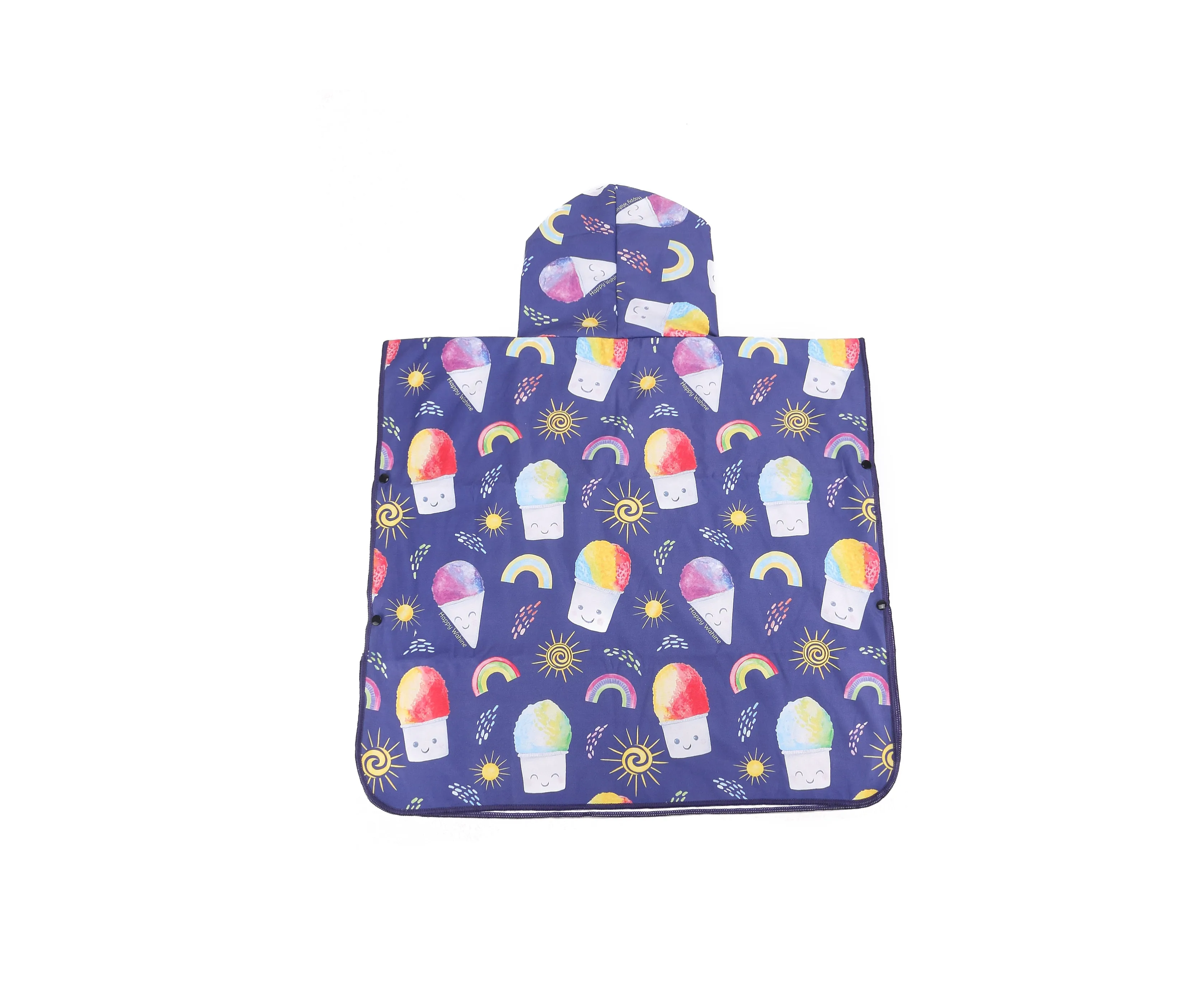 Hooded Beach Towel Poncho Kids Shave Ice Blue
