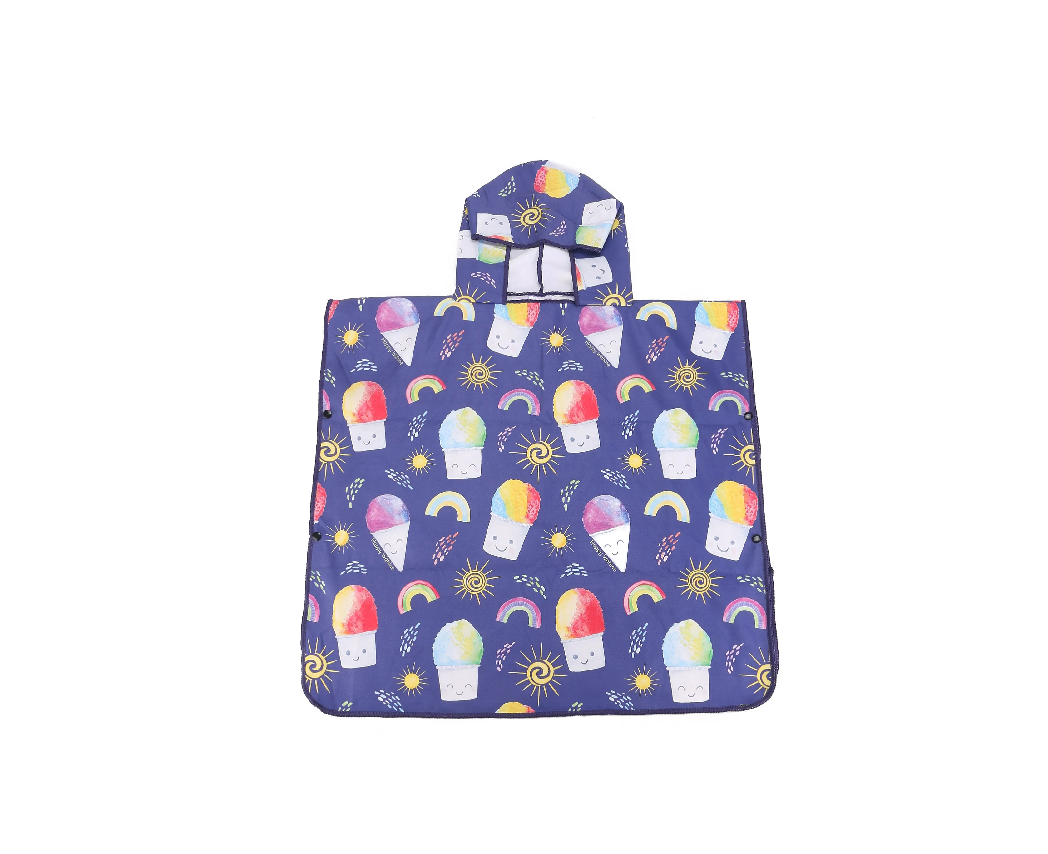 Hooded Beach Towel Poncho Kids Shave Ice Blue