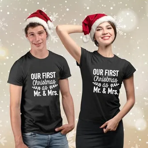 Husband and wife christmas shirts
