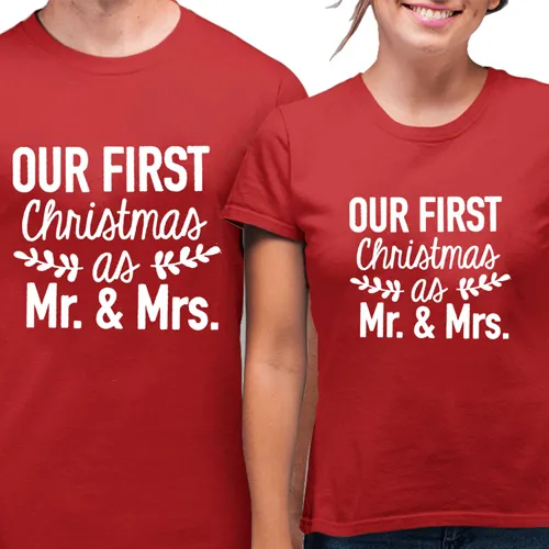 Husband and wife christmas shirts