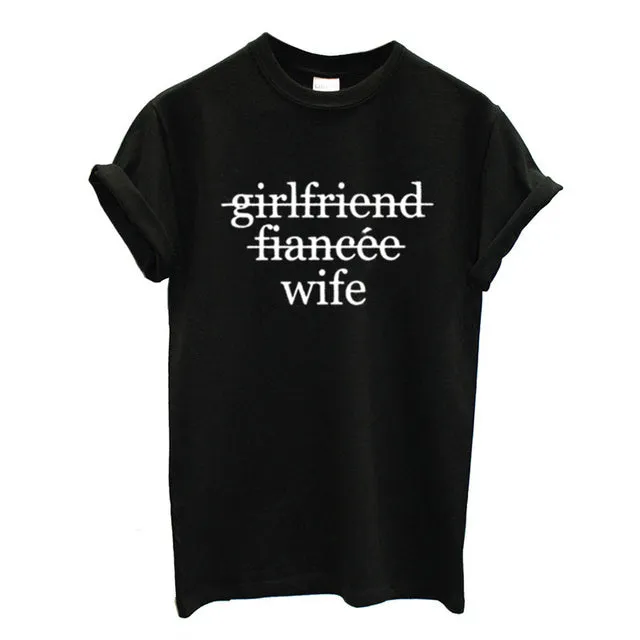 Husband and wife matching shirts