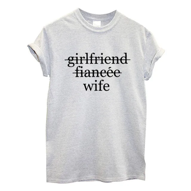 Husband and wife matching shirts