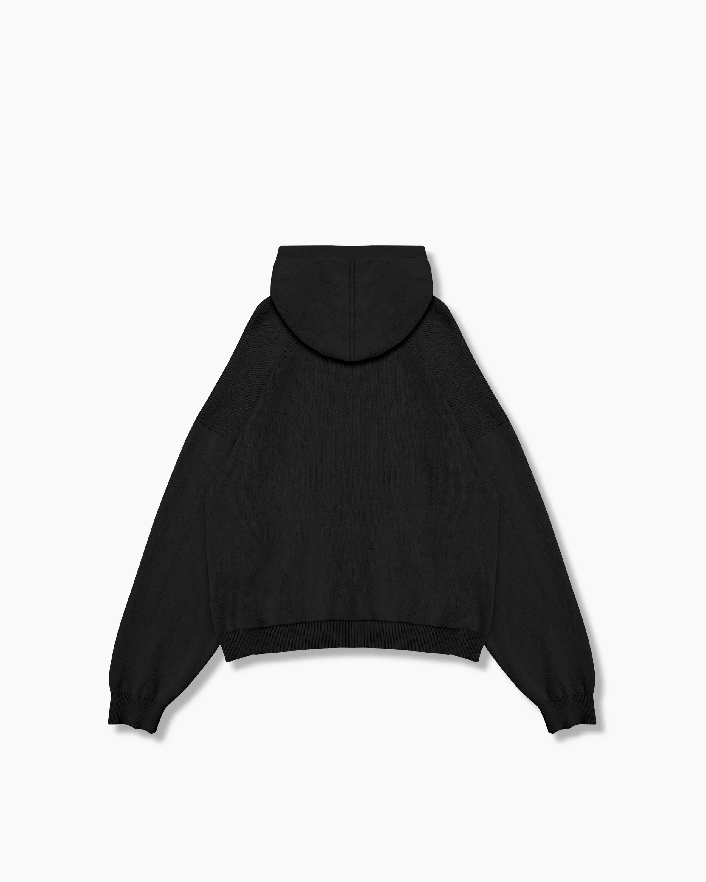 Obsidian Knitted Hoodie with Enhanced Features