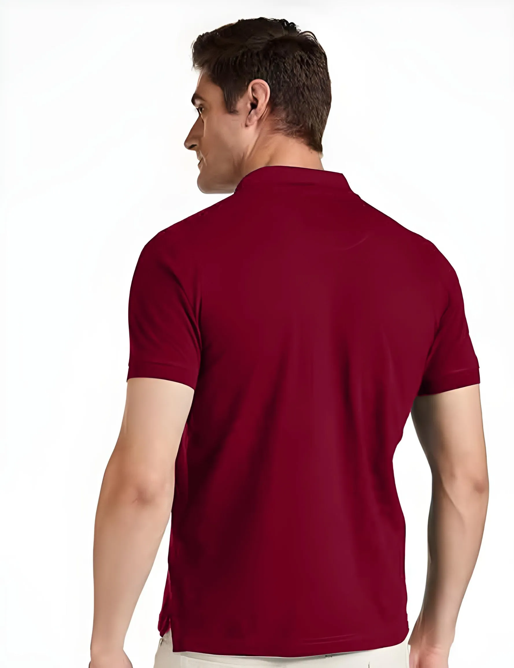 Men's Regular Fit Polo Neck Half Sleeve Solid Uniform T-Shirt | Polo T-Shirt for Men (Maroon)