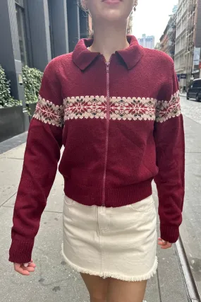 Cozy Paola Wool Zip-Up Sweater for Women