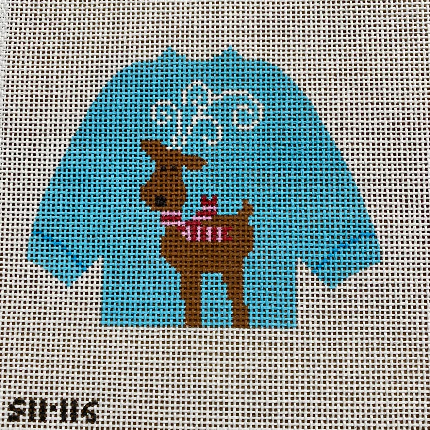 Reindeer with Antlers Pullover Sweater Needlepoint Canvas