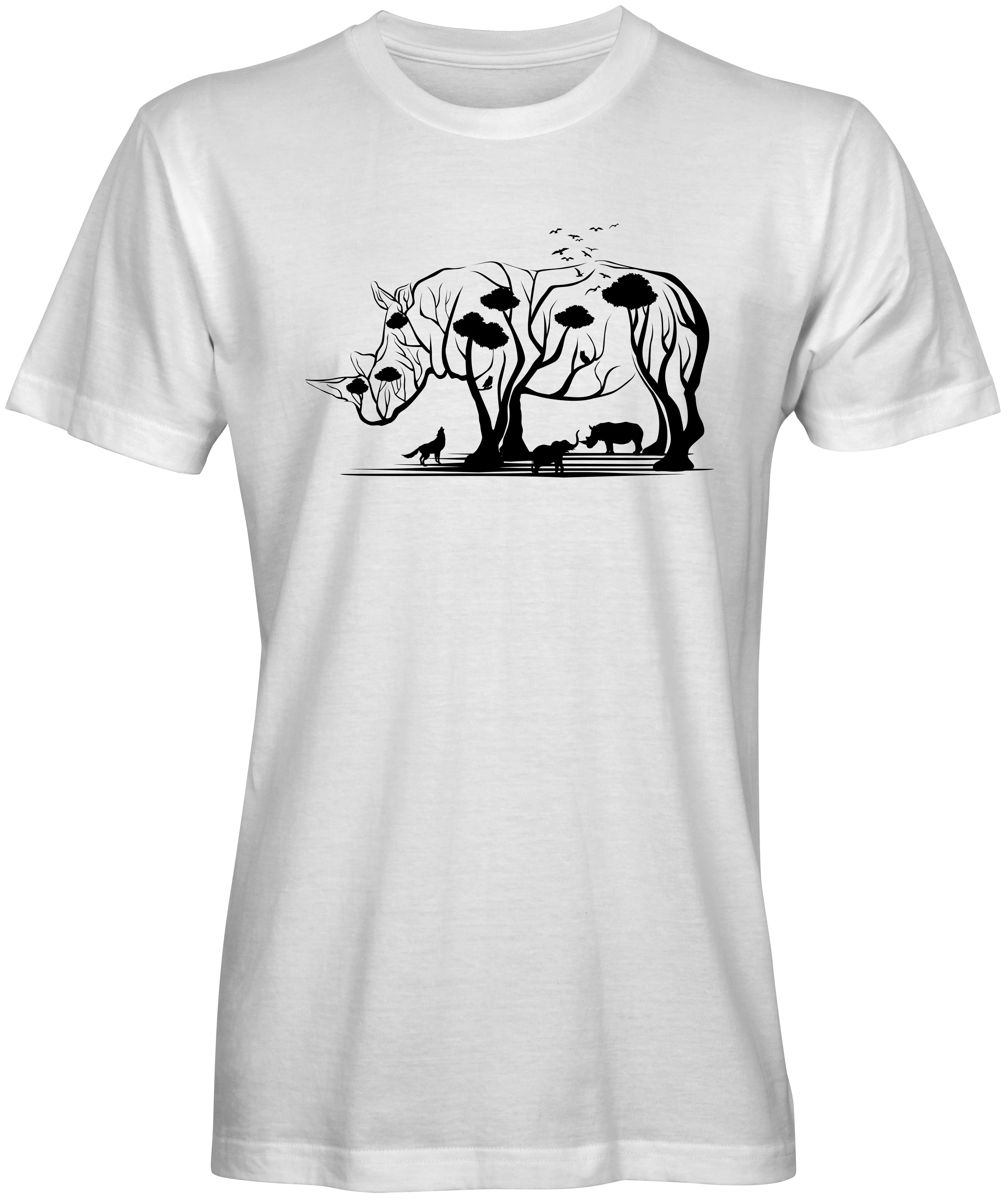 Rhino Sketched Graphic T-Shirt