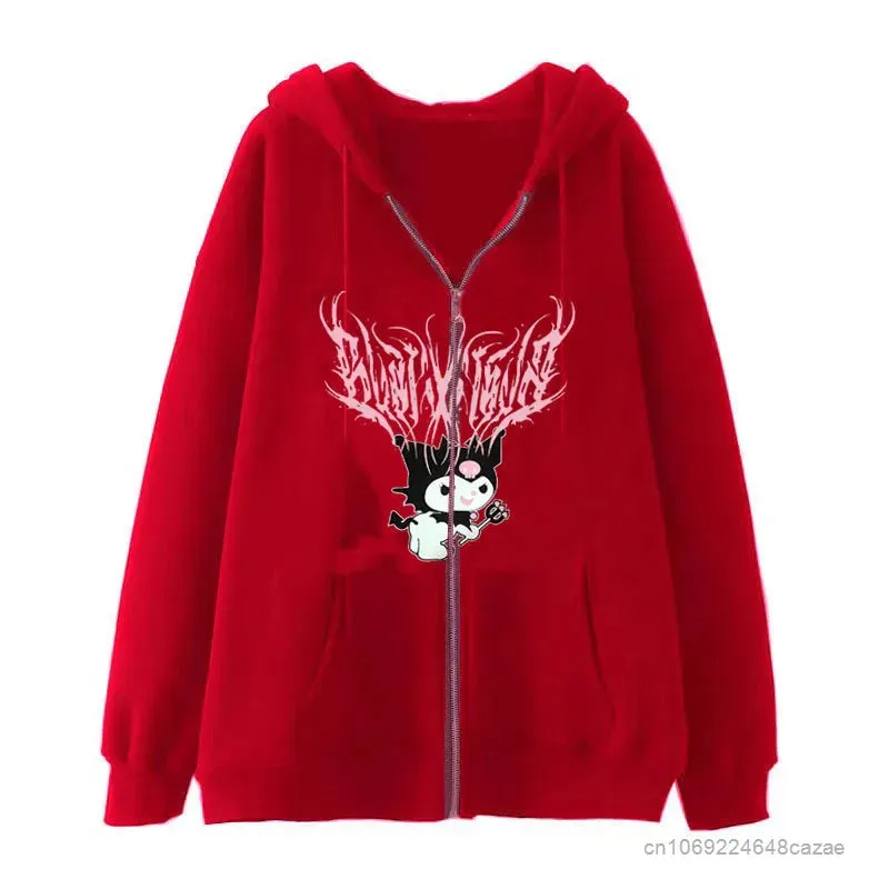 Sanrio Kuromi Clothes Women Harajuku Sweatshirts Long Sleeve Hoodies