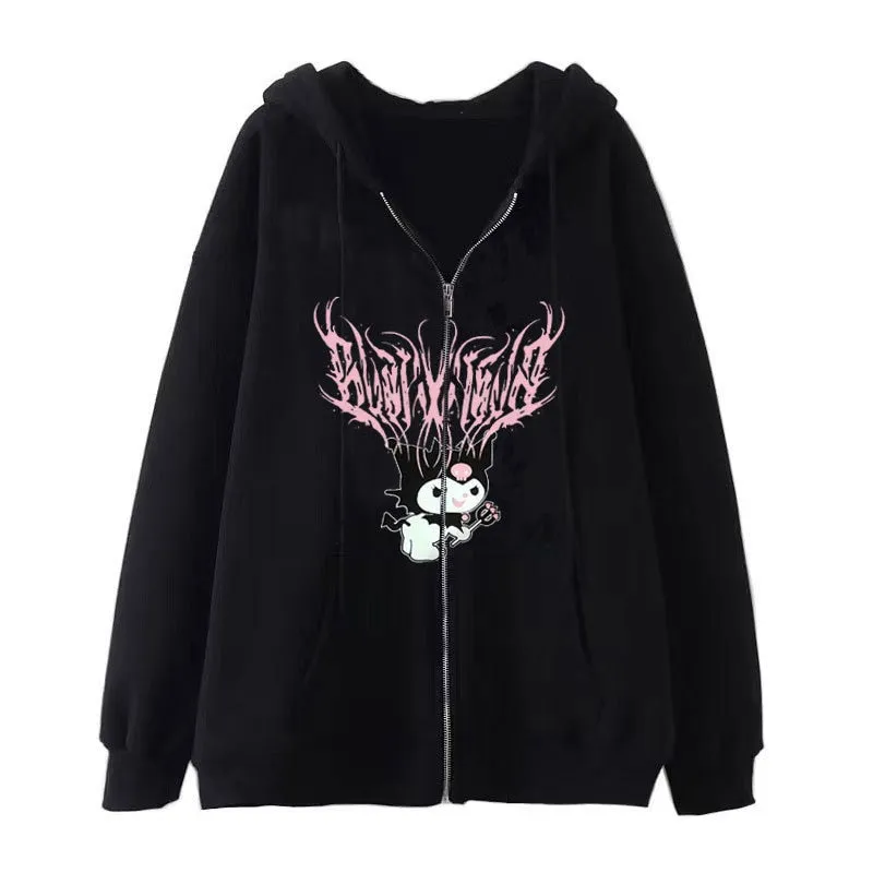 Sanrio Kuromi Clothes Women Harajuku Sweatshirts Long Sleeve Hoodies