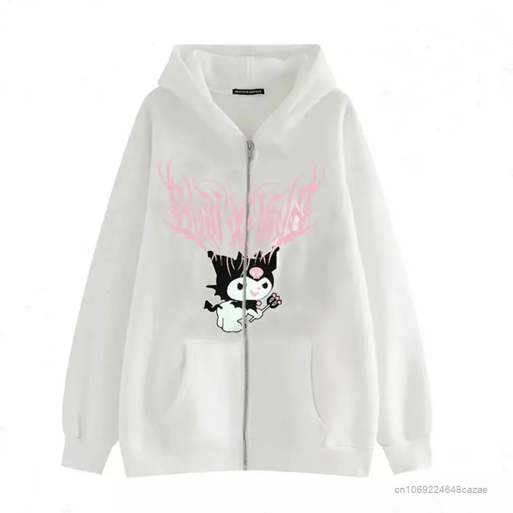 Sanrio Kuromi Clothes Women Harajuku Sweatshirts Long Sleeve Hoodies
