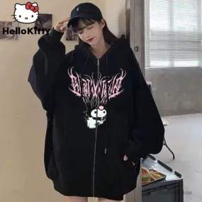 Sanrio Kuromi Clothes Women Harajuku Sweatshirts Long Sleeve Hoodies