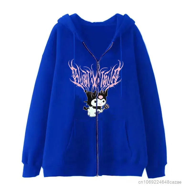 Sanrio Kuromi Clothes Women Harajuku Sweatshirts Long Sleeve Hoodies