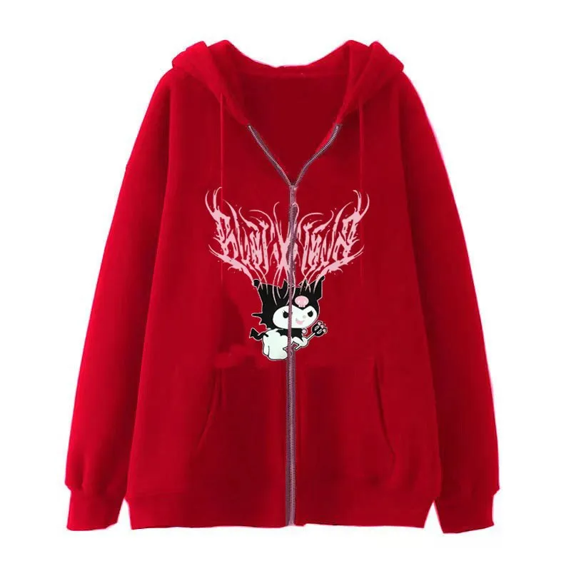 Sanrio Kuromi Clothes Women Harajuku Sweatshirts Long Sleeve Hoodies