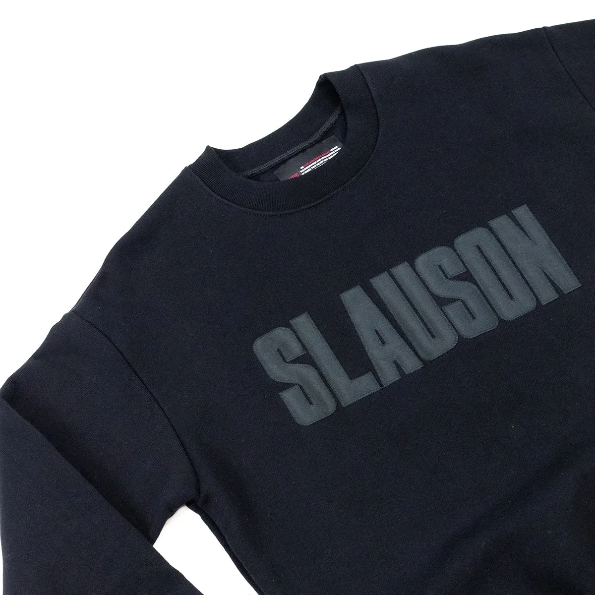 Slauson Block Print Crewneck Sweatshirt - Black / Black
