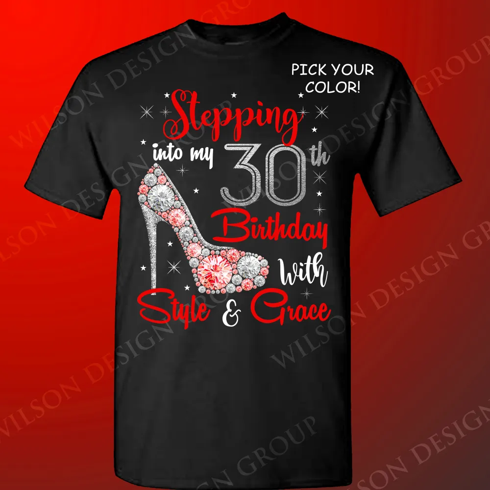 Stepping into my 60th Birthday with Style and Grace tshirt