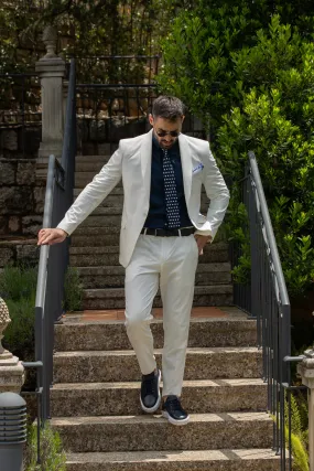 Summer Casual Light Grey Suit 2 Pieces