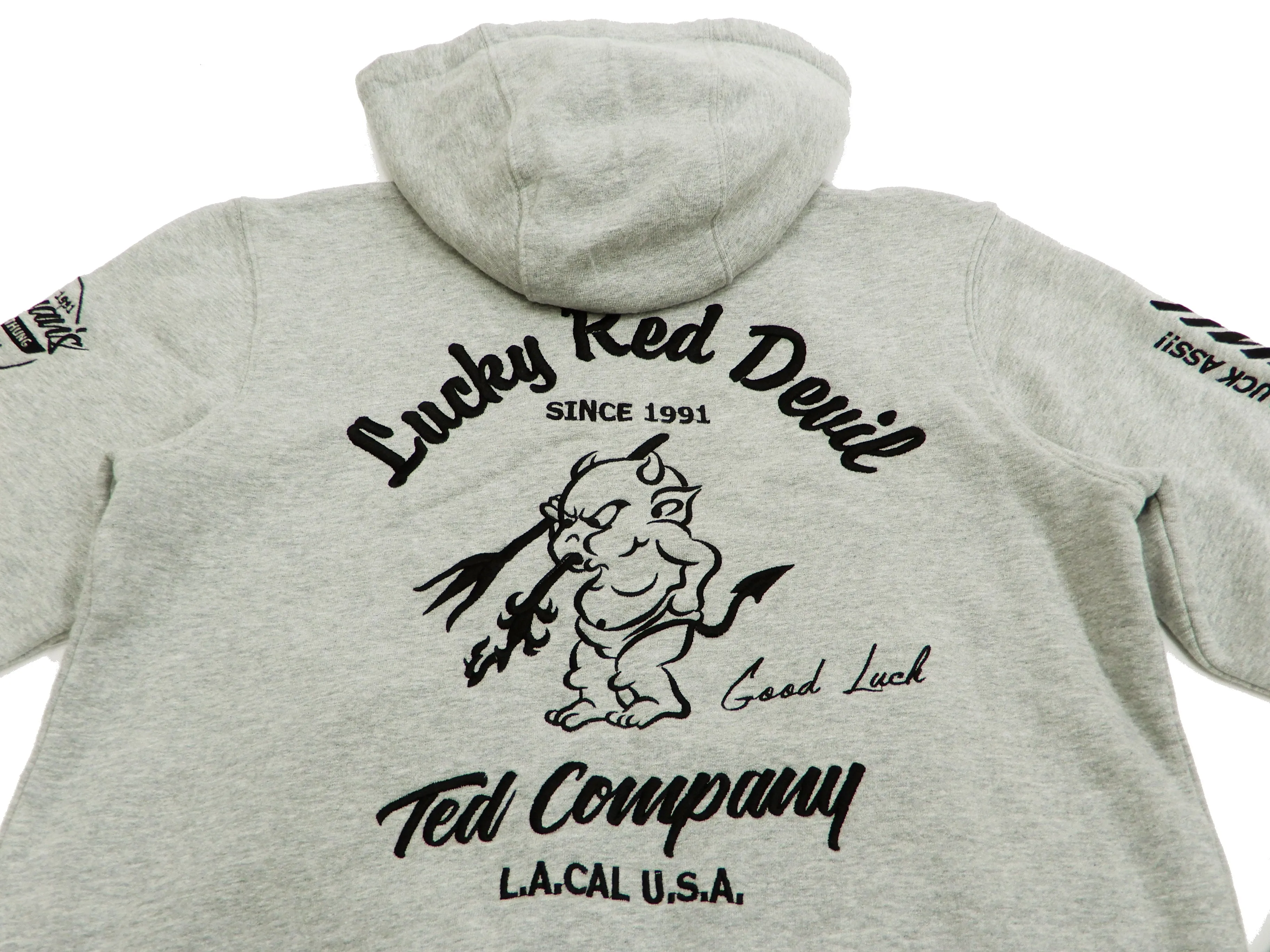 Tedman Men's Full Zip Hoodie Zip-Up Embroidered Hooded Sweatshirt TDSP-150 Ash-Gray