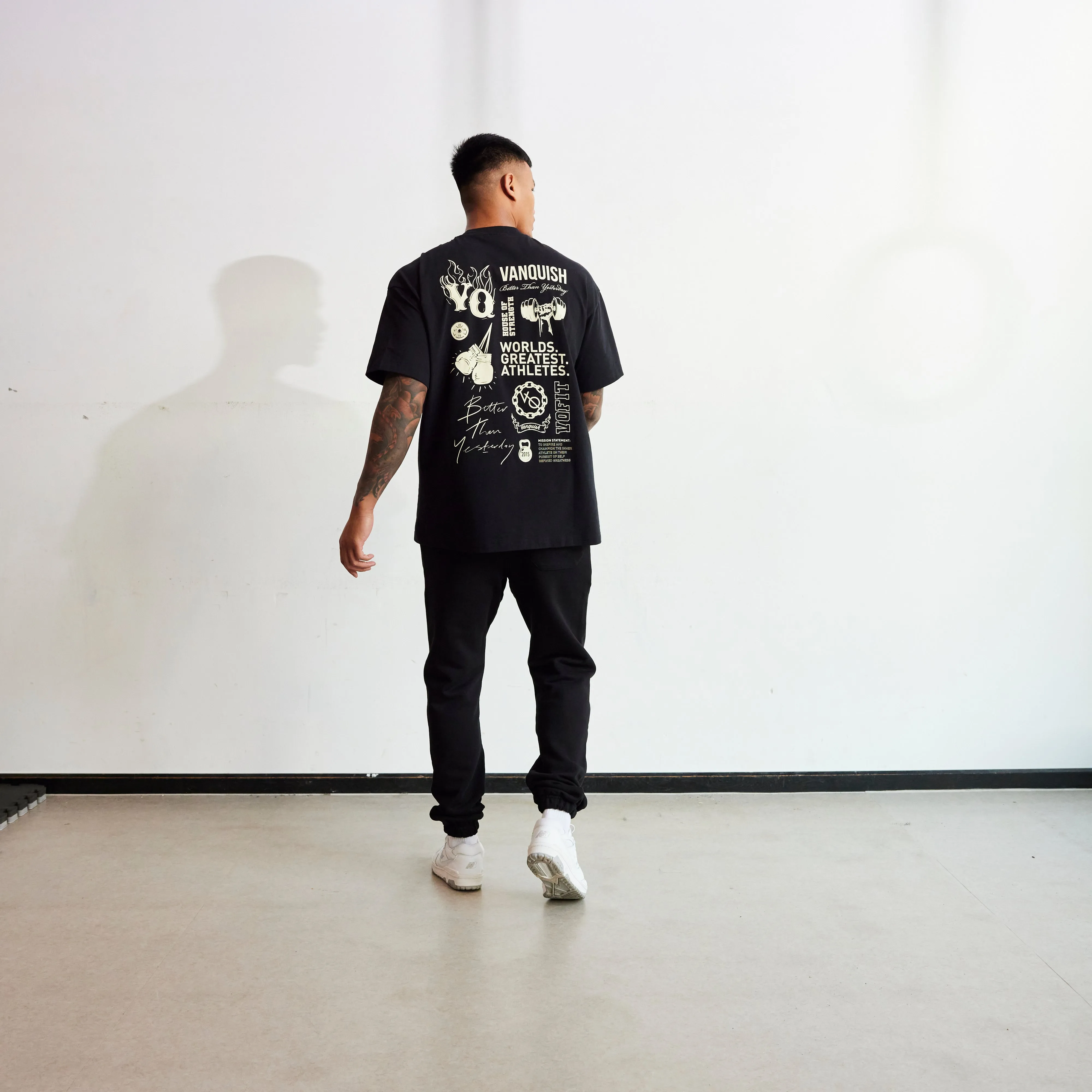 Vanquish TSP Oversized T-Shirt in Black with Multi-Print Design