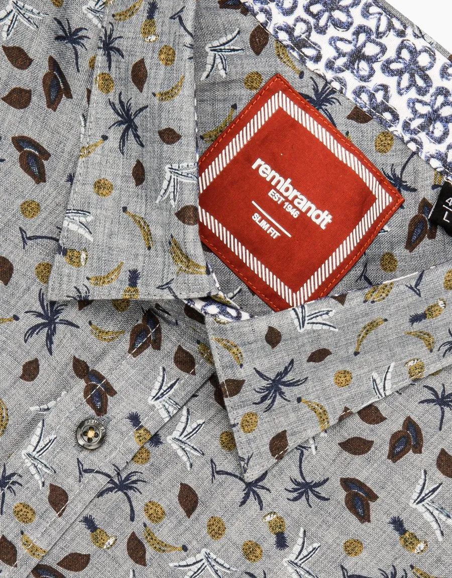 Waihi grey tropical short sleeve shirt