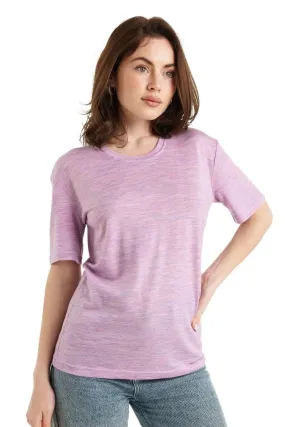 Women's Merino T-shirt 165 Heather Lilac | Crewneck