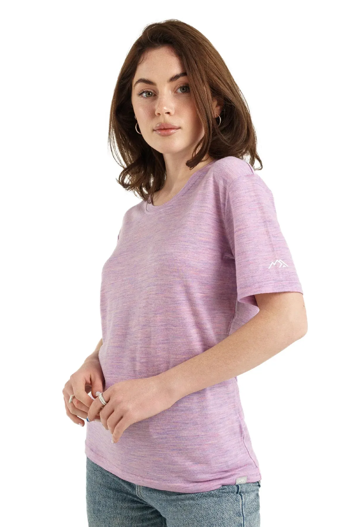 Women's Merino T-shirt 165 Heather Lilac | Crewneck
